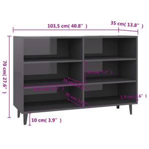 Sideboard 3009946 Hochglanz Grau