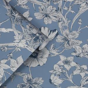 Vliestapete Summerhill Blau - Papier - Kunststoff - Textil - 52 x 52 x 1000 cm