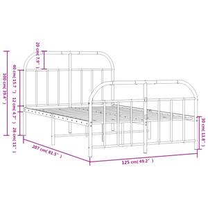 Bettgestell 3029566-3 Weiß - 125 x 207 cm