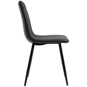 Chaise de salle à manger Vesta Ⅵ Noir - Métal - Cuir synthétique