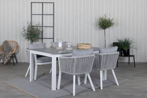 Table à manger Levels Blanc - En partie en bois massif - 100 x 75 x 240 cm