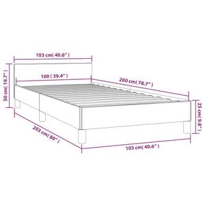 Bettgestell mit Kopfteil 3016044-2 Braun - Cremeweiß - Breite: 103 cm