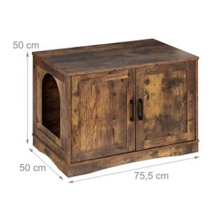 Katzenschrank für Katzenklo XL Braun - Holzwerkstoff - 76 x 50 x 50 cm