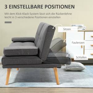 Schlafsofa als 3-Sitzer 833-663CG Grau - Massivholz - 77 x 78 x 181 cm