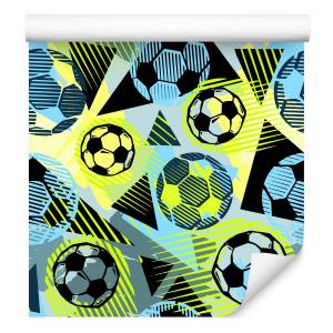 Papier Peint pour garçon football sport Noir - Bleu - Gris - Vert - Papier - 53 x 1000 x 1000 cm