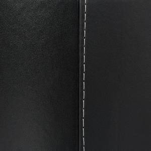 Panier à bûches similicuir noir Noir - Papier - Matière plastique - 40 x 32 x 38 cm