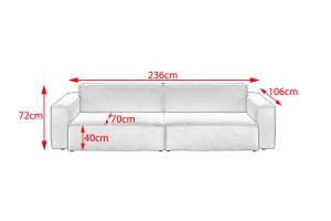 Sofa SAMU Feincord Beige - Breite: 236 cm
