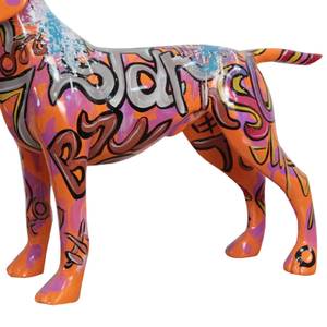 Statue chien labrador orange L76 cm Porcelaine - 76 x 51 x 24 cm