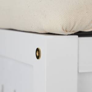 Panier à linge avec siège Blanc - Bois manufacturé - Textile - 41 x 55 x 41 cm