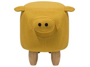 Pouf animal PIGGY Chêne clair - Jaune