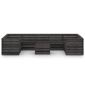 Garten-Lounge-Set Grau - Massivholz - Holzart/Dekor - 70 x 66 x 69 cm