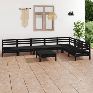 Garten-Lounge-Set Schwarz - Massivholz - Holzart/Dekor - 64 x 29 x 64 cm