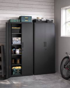 Aktenschrank Bogota Schwarz - Metall - 80 x 180 x 40 cm