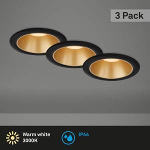 LED Einbauleuchten-Set,schwarz-gold, 3x Schwarz