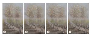 Acrylbild handgemalt Secret Path Braun - Massivholz - Textil - 60 x 90 x 4 cm
