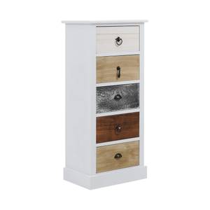 Chiffonnier RE4157 Blanc - Bois massif - 27 x 84 x 37 cm