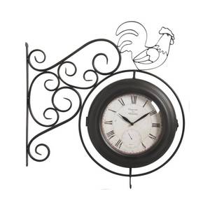 Horloge murale coq double face Métal - 59 x 83 x 11 cm