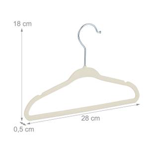 Cintres enfants set velours Beige - Argenté - Nombre de pièces dans le lot : 50