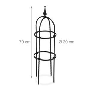 Lot de 2 Trellis 70 cm Noir - Métal - Matière plastique - 20 x 70 x 20 cm