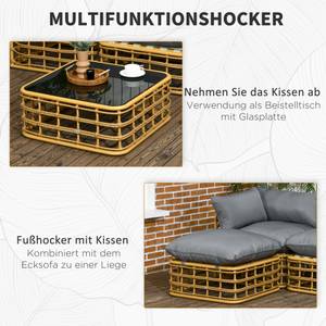 Gartensofa-Set (4-tlg.) 860-289V00BN Braun - Polyrattan - 74 x 65 x 74 cm