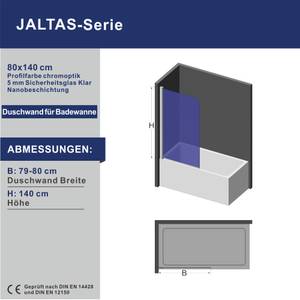 Duschabtrennung Badewannenaufsatz Breite: 80 cm