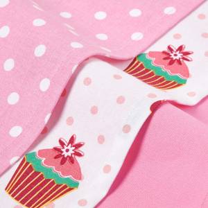 Geschirrtuch Set 3 tlg Cupcakes Pink - Textil - 50 x 1 x 70 cm