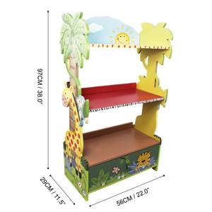 Kinder Bücherregal W-8268A Massivholz - 30 x 97 x 56 cm