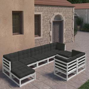 Garten-Lounge-Set (9-teilig) 3009743-2 Anthrazit - Weiß