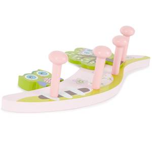 Kindergarderobe Eule Pink - Massivholz - 5 x 10 x 27 cm