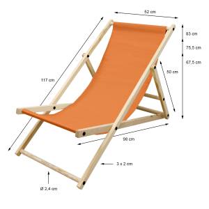 Liegestuhl klappbar bis 120 kg Orange Orange
