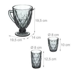 Lot de 7 verres gris Gris - Verre - 20 x 20 x 14 cm