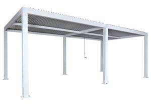 Carport L46 Weiß - Metall - 583 x 220 x 301 cm