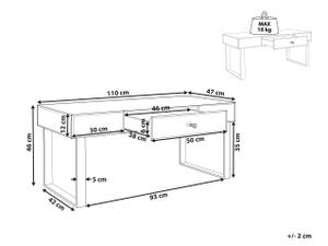 Table basse NESLE Argenté - Verre - 110 x 46 x 47 cm