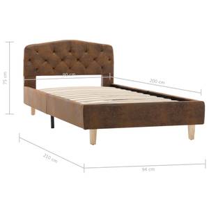 Cadre de lit 298338 Marron - Bois manufacturé - Métal - 94 x 75 x 210 cm