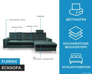 Ecksofa Cami Dunkelgrün