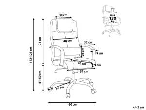 Fauteuil de bureau WINNER Beige - Noir - Crème - Argenté