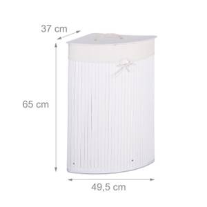 Lot de 2 paniers à linge bambou Blanc