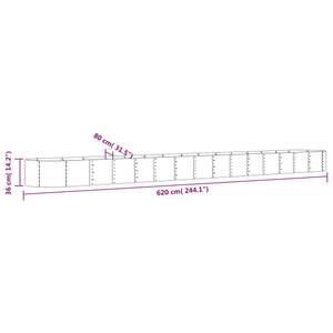 Hochbeet M625991 Anthrazit - 620 x 36 x 620 cm