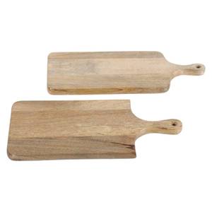 Servierbrett Mangoholz 2-er Set Braun - Massivholz - 20 x 2 x 42 cm