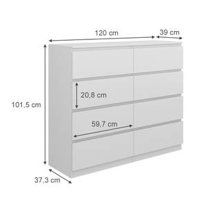 Kommode  Calisto 41299 Weiß - Holzwerkstoff - 120 x 102 x 39 cm