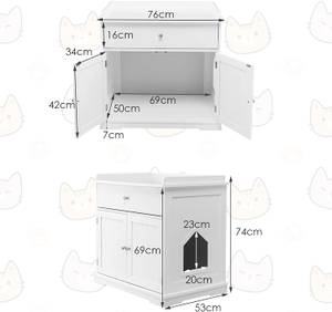 Sideboard Katzenschrank Weiß