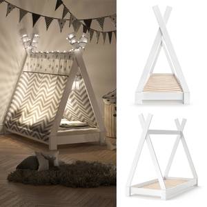 Lit cabane Tipi 140x70cm blanc Blanc - 148 x 137 x 77 cm