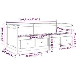 Lit de repos 3015745 Blanc - 107 x 208 cm