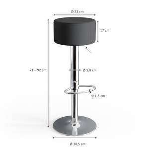 Tabourets de bar noir lot de 2 38 x 73 x 33 cm