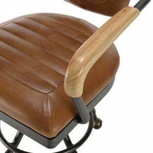 Vintage-Sessel aus braunem Leder Braun - Echtleder - 56 x 98 x 62 cm