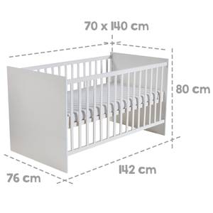 Set de chambre d'enfant Maren II 3 pcs Blanc - Bois manufacturé - Profondeur : 0 cm