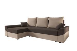 Ecksofa DENVI Beige - Braun - Ecke davorstehend links