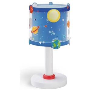 Kinderzimmer Tischleuchte PLANETS Blau - Weiß - Kunststoff - 8 x 30 x 8 cm