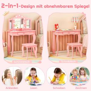 Kosmetiktisch TK32457PQ Pink - Holzwerkstoff - 34 x 103 x 70 cm