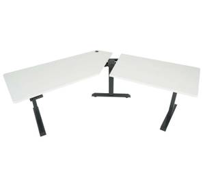 Schreibtisch D40 Grau - Weiß - Metall - 257 x 121 x 75 cm